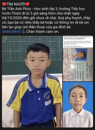 Ảnh tìm kiếm: Tìm người nhà: Trần Anh Phúc
